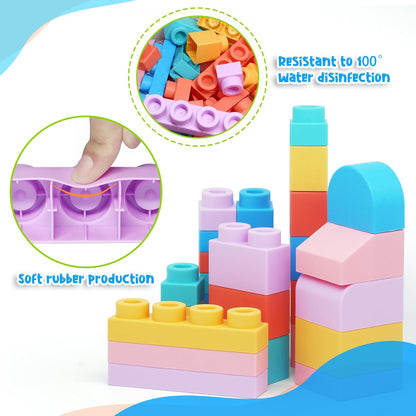 78 Pcs Top STEM Soft Building Block Sets for Kids Aged 18 months to 6 years.Mega Blocks for Baby.Large Construction Stacking Block Toys for Toddler to Improve Imagination、Creativity、Hands-on Ability