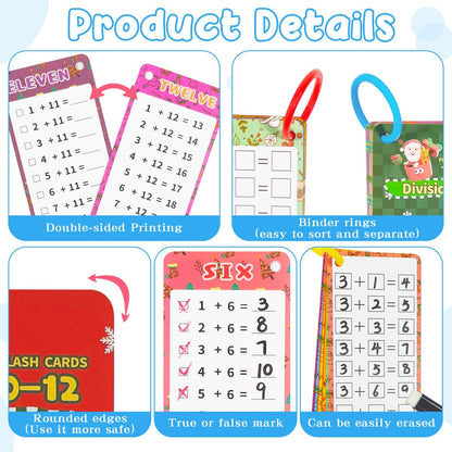 0-12 Multiplication Flash Cards, Large Math Table Flashcards, Multiplication Chart, Educational Times Table Flashcards for Classroom for 1st to 3rd Grades