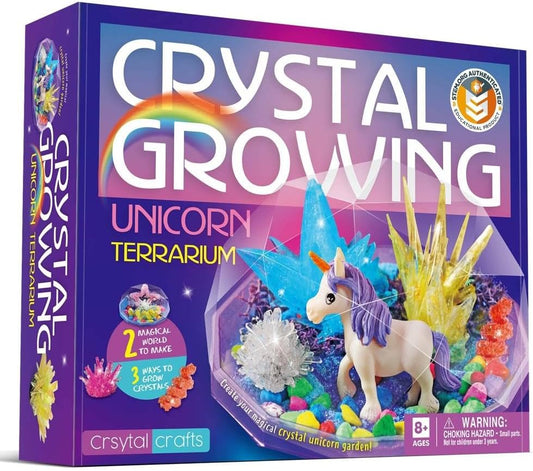 Crystal Growing Kit for Kids-Unicorn Terrarium Kit, Science Kits for Kids Age 6-8, Toys for Boys Age 8-12, Great Gifts Idea for 9 Year Old Girls, STEM Projects