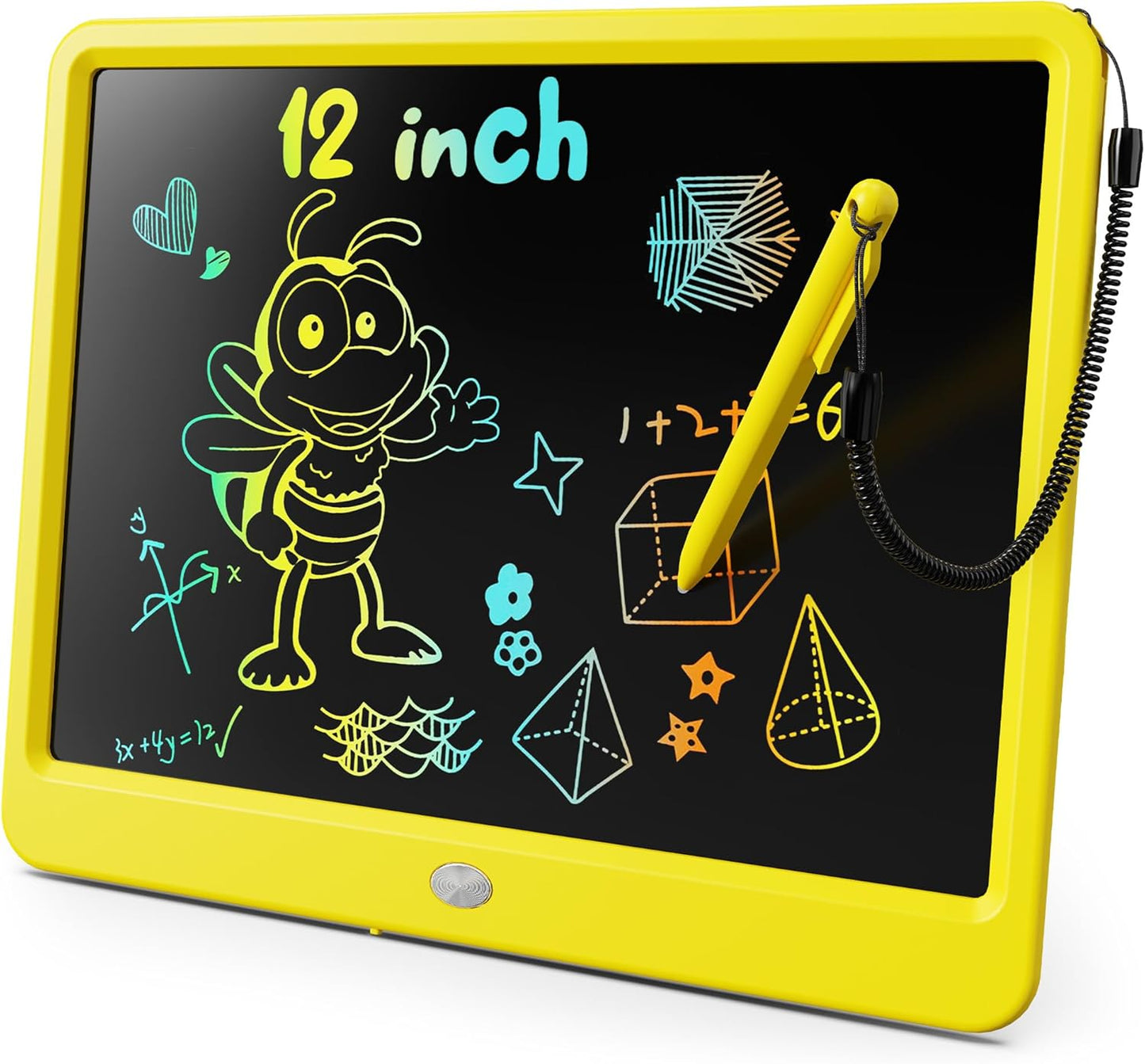 KOKODI LCD Writing Tablet, 12 Inch Colorful Toddler Doodle Board Drawing Tablet, Erasable Reusable Electronic Drawing Pads, Educational and Learning Toy for 3-6 Years Old Boy and Girls(Blue)