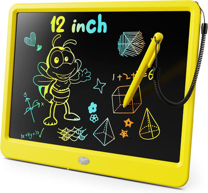 KOKODI LCD Writing Tablet, 12 Inch Colorful Toddler Doodle Board Drawing Tablet, Erasable Reusable Electronic Drawing Pads, Educational and Learning Toy for 3-6 Years Old Boy and Girls(Blue)