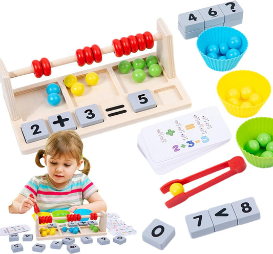 Genérico Wooden Abacus for Children - Early Learning with Wood, Abacus Counter with Beads to Match Colors - for Children Over 3 Years Old in Home Classroom