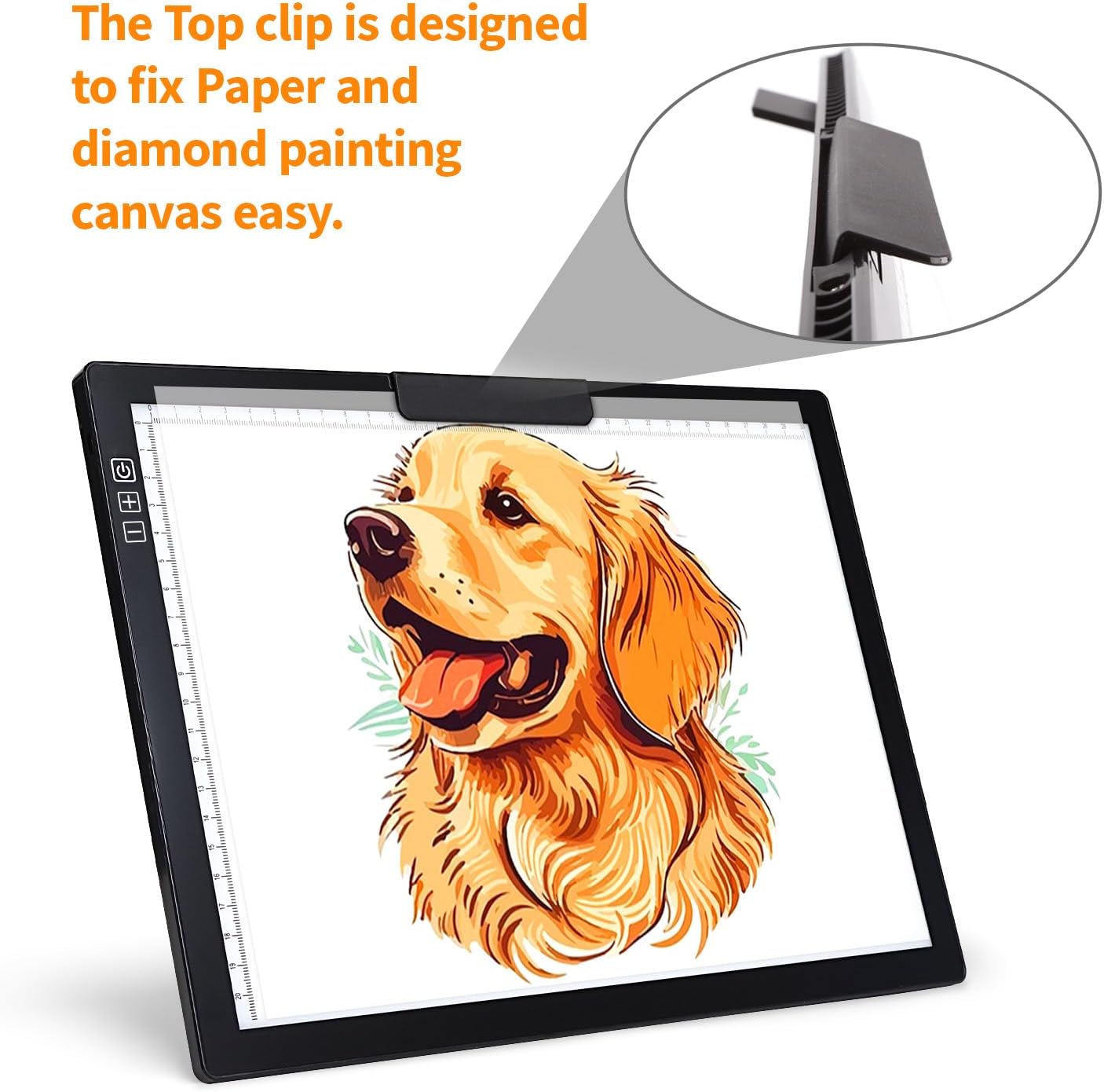 Rechargeable A3 Light Pad for Diamond Painting,Tracing Light Box with Stand and Clip,3 Colors Stepless Dimmable and 6 Levels of Brightness Light Board for Artists,Drawing,Sketching,Animation