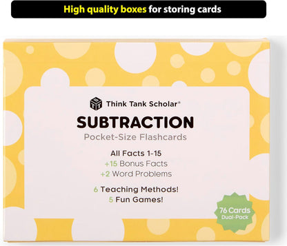 Think Tank Scholar Multiplication Flash Cards (150 Facts) Times Tables Flashcards - All Facts 1-12 for Kids in 3rd, 4th, 5th, 6th Grade - 6 Math Games & Teaching Methods for Classroom/Homeschool