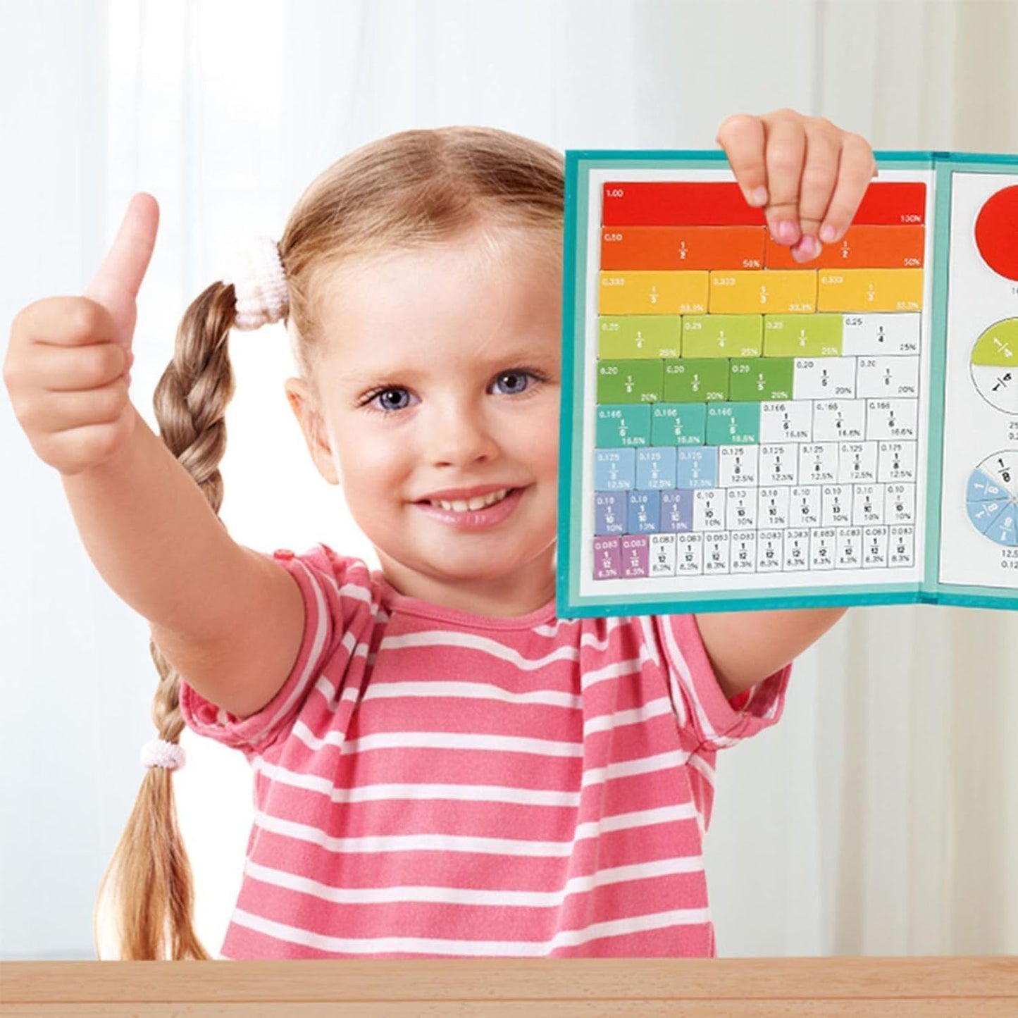 Magnetic Fraction Educational Puzzle, Magnetic Fraction Tiles, Magnetic Rainbow Fraction Tiles Circles, Math Manipulatives for Elementary School (1pc)