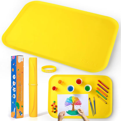 AtMini Silicone Art Mats for Kids, 24"x16" Silicone Craft Mat with Lip to Keep Clean, Play Sand, Painting, DIY Crafts Mat for Kids (Purple)