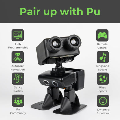 Robot PU – Adorable Micro:bit Humanoid | STEM Toy | Programmable, Interactive & Upgradable | Walks, Dances, Talks & Sings | Self-Balancing | Remote & Autopilot | 30+ Free Online Classes
