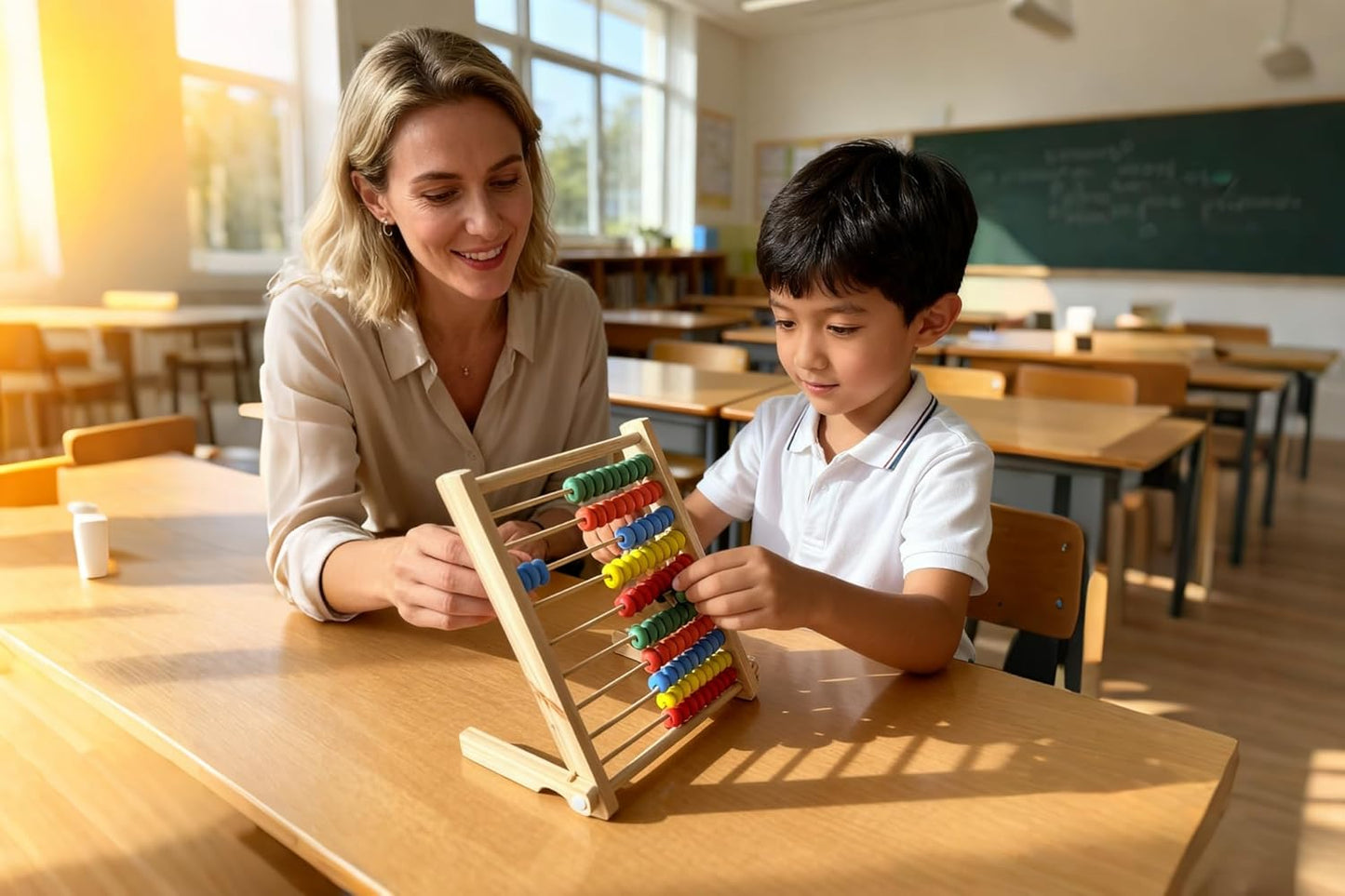MAGIKON Wooden Counting Number Frame, 10 Rows Abacus for Learning Math (8-Inch)