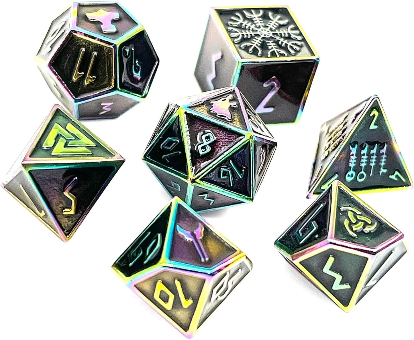 Norse Foundry Set of 7 Banshee Wail Norse Series Full Metal Polyhedral Dice RPG Math Games DND Pathfinder