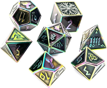 Norse Foundry Set of 7 Banshee Wail Norse Series Full Metal Polyhedral Dice RPG Math Games DND Pathfinder