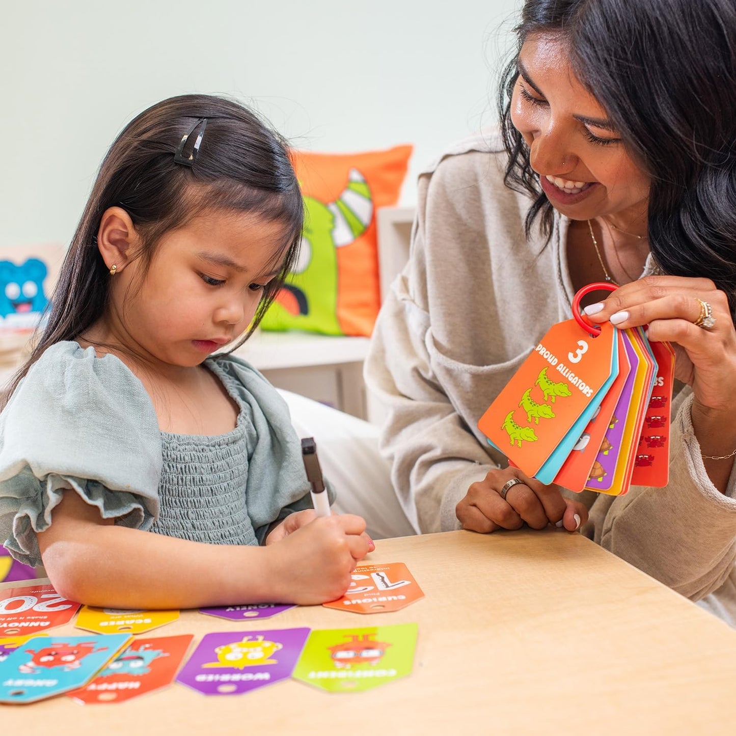 Open The Joy Dry Erase Number & Emotion Flash Cards for Kids – 123 Counting & Feelings Learning Set, Reusable Preschool Math & SEL Toys, Tracing & Writing Practice Ages 3+
