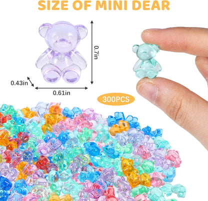 300Pcs Mini Resin Animals, Counting Bears Small Resin Tiny Mini Animals Figures to Hide Figurines in Bulk Sorting Bears, Counting Bear Math Manipulatives Small Trinkets Miniature Figurines for Desk