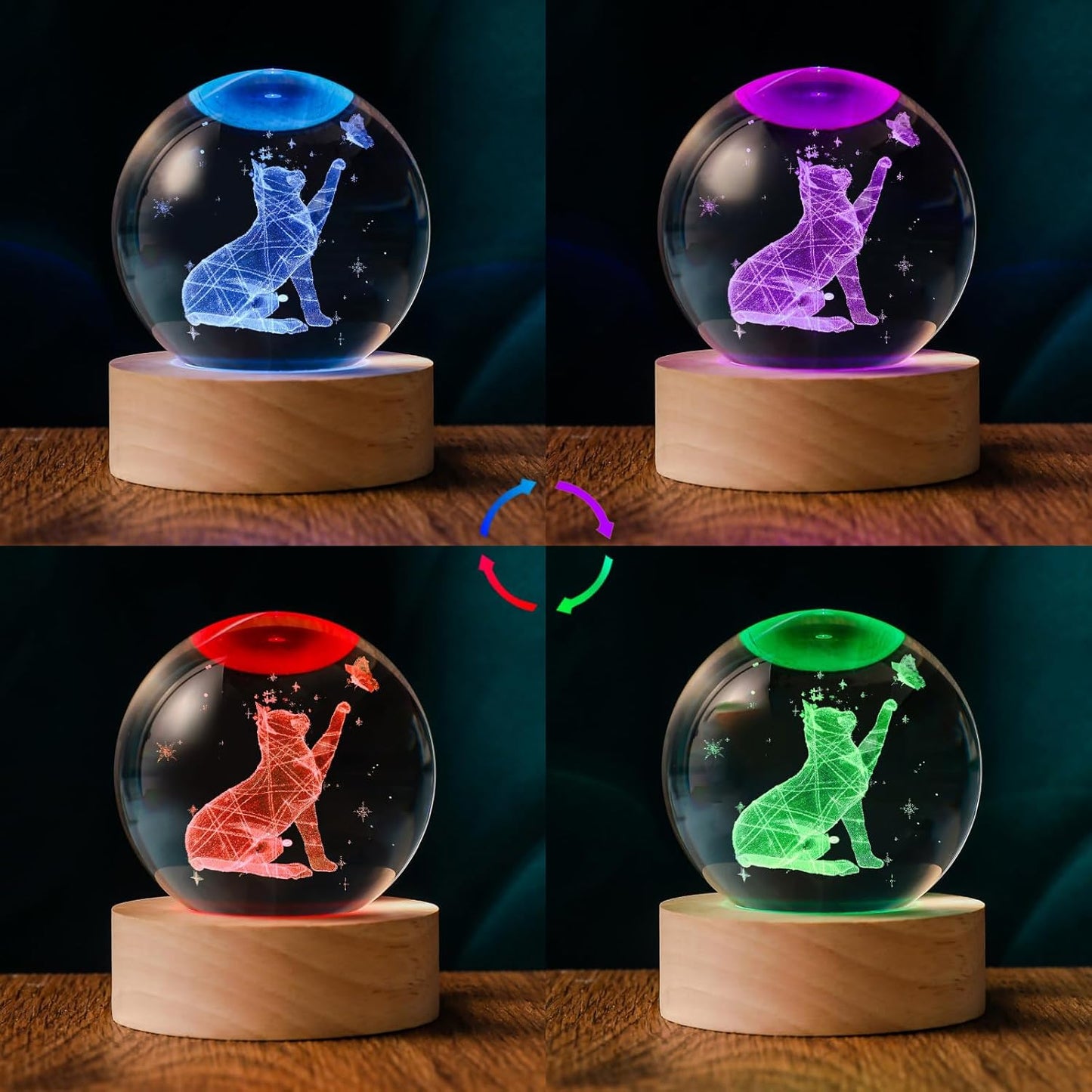 3D Solar System 60mm Crystal Ball Astronomy Universe Gifts 3D Solar System Planets Model Science Space Themed Physics Gifts Night Light lamp for Kids Men Him Science Teacher