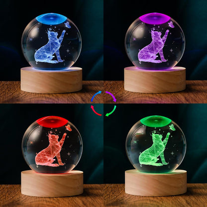 3D Solar System 60mm Crystal Ball Astronomy Universe Gifts 3D Solar System Planets Model Science Space Themed Physics Gifts Night Light lamp for Kids Men Him Science Teacher