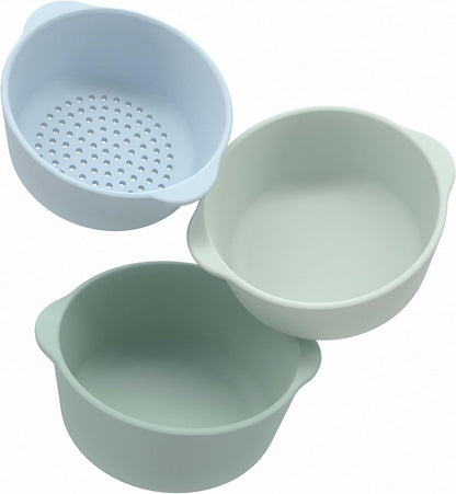 Inspire My Play - 3 x Nesting Bowls and Sieve - Perfect for Sensory PlayTray - Sensory Bin Accessories - Special Education Classroom Supplies - Montessori Education Toys - Natural