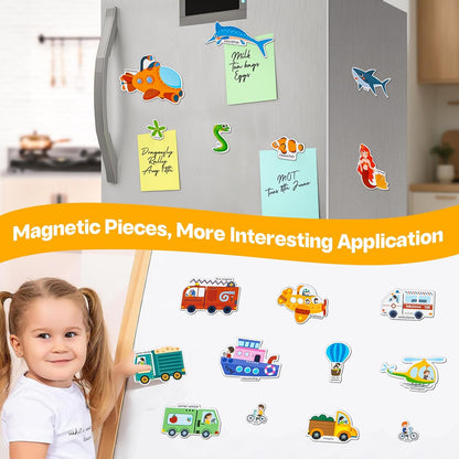 Magnetic Playset Portable Playboard, Cute Farmhouse Animal Reusable Magnets Sticker Books for Toddlers 3-5 Years, 34 PCS Refrigerator Magnets for Kids Girls Boys Perfect Preschool Learning Travel Toy