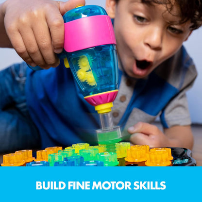 Educational Insights Design & Drill Brightworks - Light-Up Toddler Tool Set with Real Working Electric Toy Drill, Take Apart STEM Toys for 3+ Year Old Kids, Toddler Construction Toys