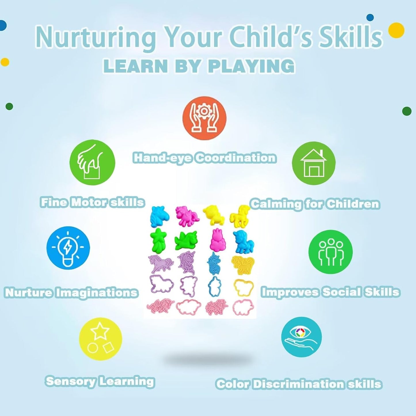 Unleash Creativity with 6 Unique Dino Molds Dough Toys Dough Accessories Set.Ideal as a Gift for Kids Aged 3-4-8 Years
