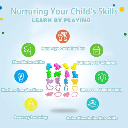 Unleash Creativity with 6 Unique Dino Molds Dough Toys Dough Accessories Set.Ideal as a Gift for Kids Aged 3-4-8 Years