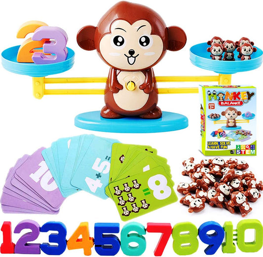CozyBomB™ Homeschool Kindergarten Frog Scale Cards Balance Board Game - Preschool Math Learning Stem Montessori Toys Educational Gifts for Boy Girl Ages 3 4 5 6 Year Old Birthdays Christmas Holidays