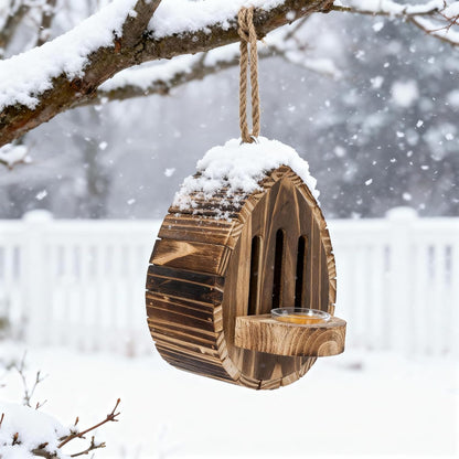 ZOOFOX Wooden Hanging Butterfly House, DIY Butterfly House Kit for Garden, Natural Butterflies Habitat with Feeder for Butterflies, Bees, Ladybug, Easy to Clean