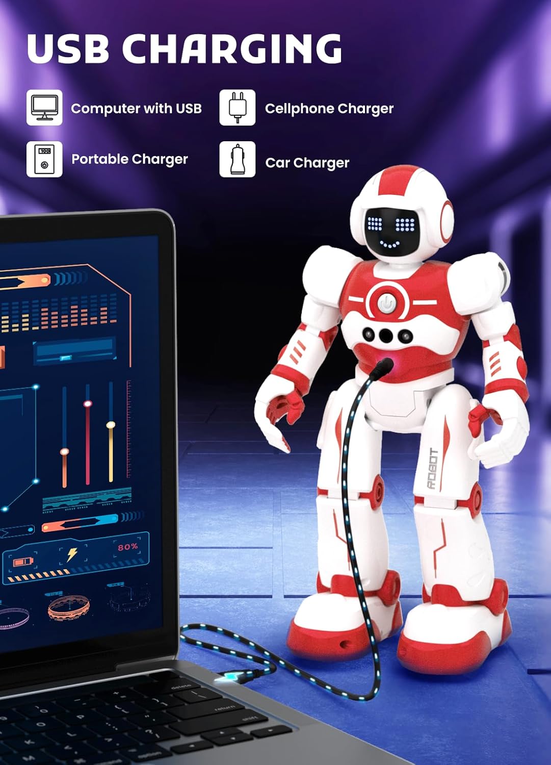 Robot Toys for Kids,Programmable Remote Control Smart Walking Dancing Robot Toy with Gesture & Sensing for Age 4 5 6 7 8 9 10 Year Old Boys for Birthday Present