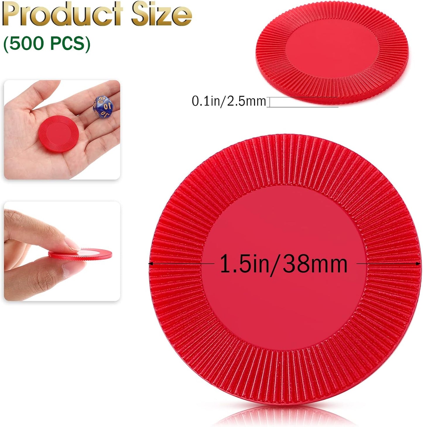 Leitee 500 Pcs Black Plastic Poker Chips Bulk 1.5 Inch Mini Bingo Chips Tokens Markers Blank Casino Counting Discs Learning Math Counters for Adults Interlocking Game Counting Reward Card