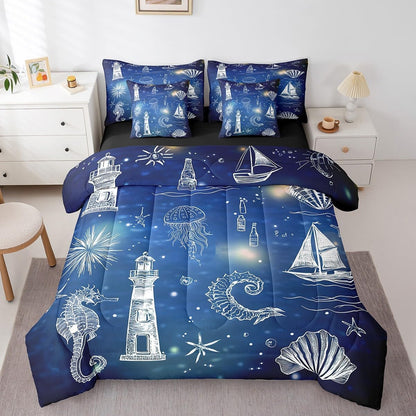 Erosebridal Chemical Equation Bed in a Bag Queen Comforter Set 7 Piece,Chemistry Bedding Sets Science Students Learning Gift Sheet Set with Comforter,Molecular Formula Education Bed Set - Colors B