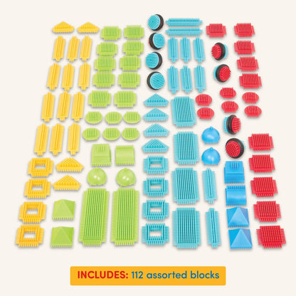 Battat – Bristle Blocks – STEM Interlocking Building Blocks – 112 Pieces Playset – Developmental Toys for Toddlers & Kid – Basic Builder Set – 2+ Years