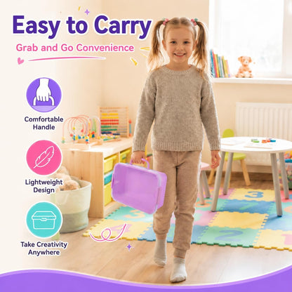 Carolart 3 Pack, Empty Sensory Bin, Wheat Straw Material，13.5 Inch Storage Container, Portable Plastic Storage Bins, Stackable Play Tray for toys,arts,crafts and sand.