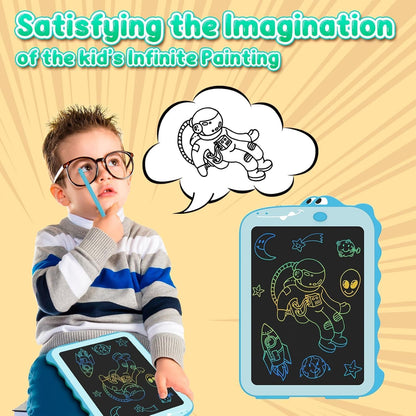 Kids LCD Writing Tablet, 10.5 Inch Colorful Electronic Board Drawing Pad, Electronic Erasable Doodle Tablet for Boys Girls Gifts for Toddler Educational Travel Birthday(Pink)