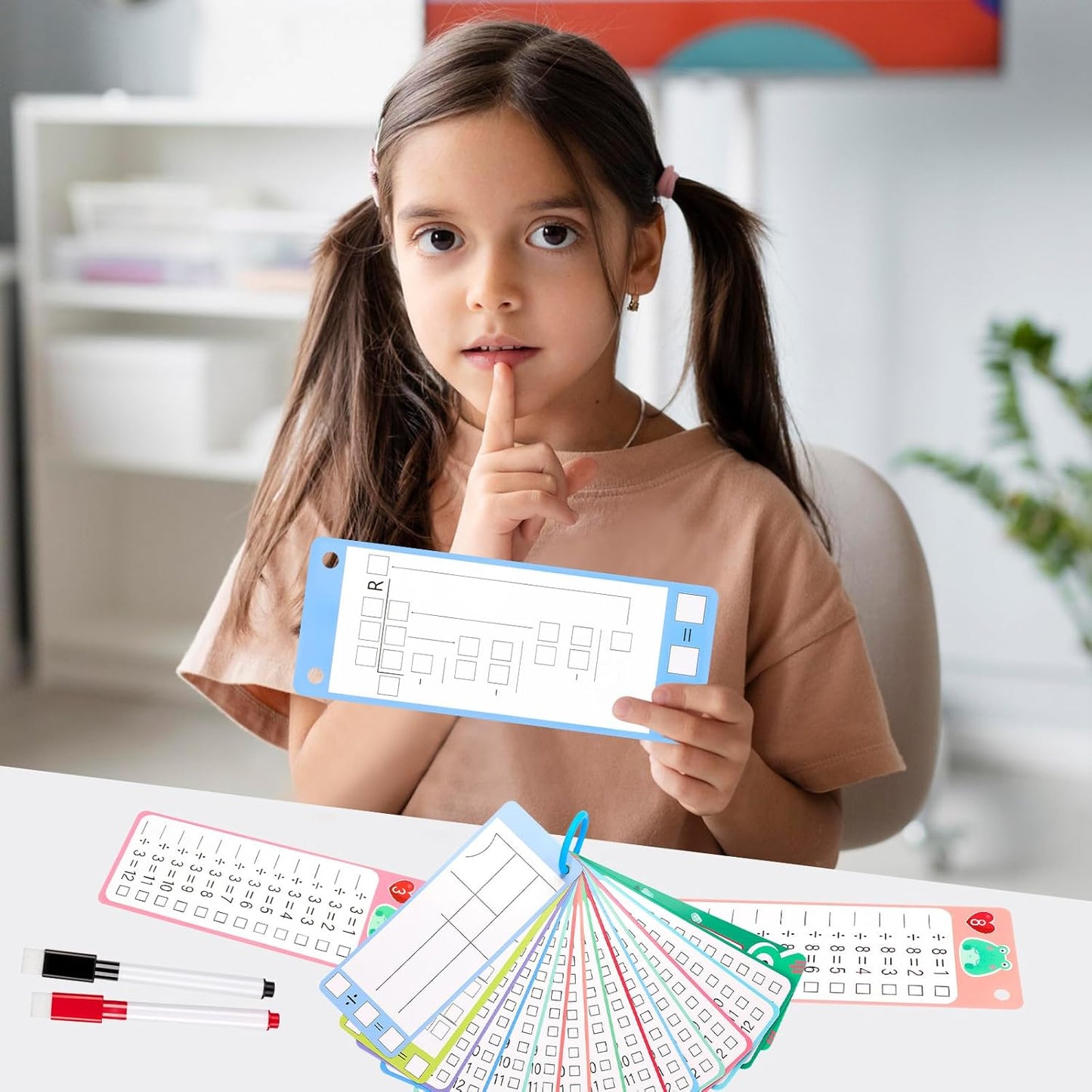 15Pcs Multiplication Flash Cards 0-12, Time Table Flash Cards Chart with 2 Dry Erase Pens 1 Rings, Educational Math Multiplication Chart for 1st to 3rd Grades Fun Learning with Math Game