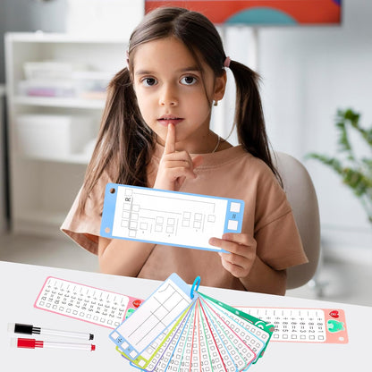 15Pcs Multiplication Flash Cards 0-12, Time Table Flash Cards Chart with 2 Dry Erase Pens 1 Rings, Educational Math Multiplication Chart for 1st to 3rd Grades Fun Learning with Math Game