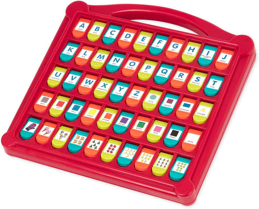 Battat - Alphabet Cache-Cache - French Alphabet Toy for Learning - 50 Pop-Up Flaps - Letters, Words, Numbers, Colors, Shapes - Educational Toy for Toddlers, Kids - 3 Years +