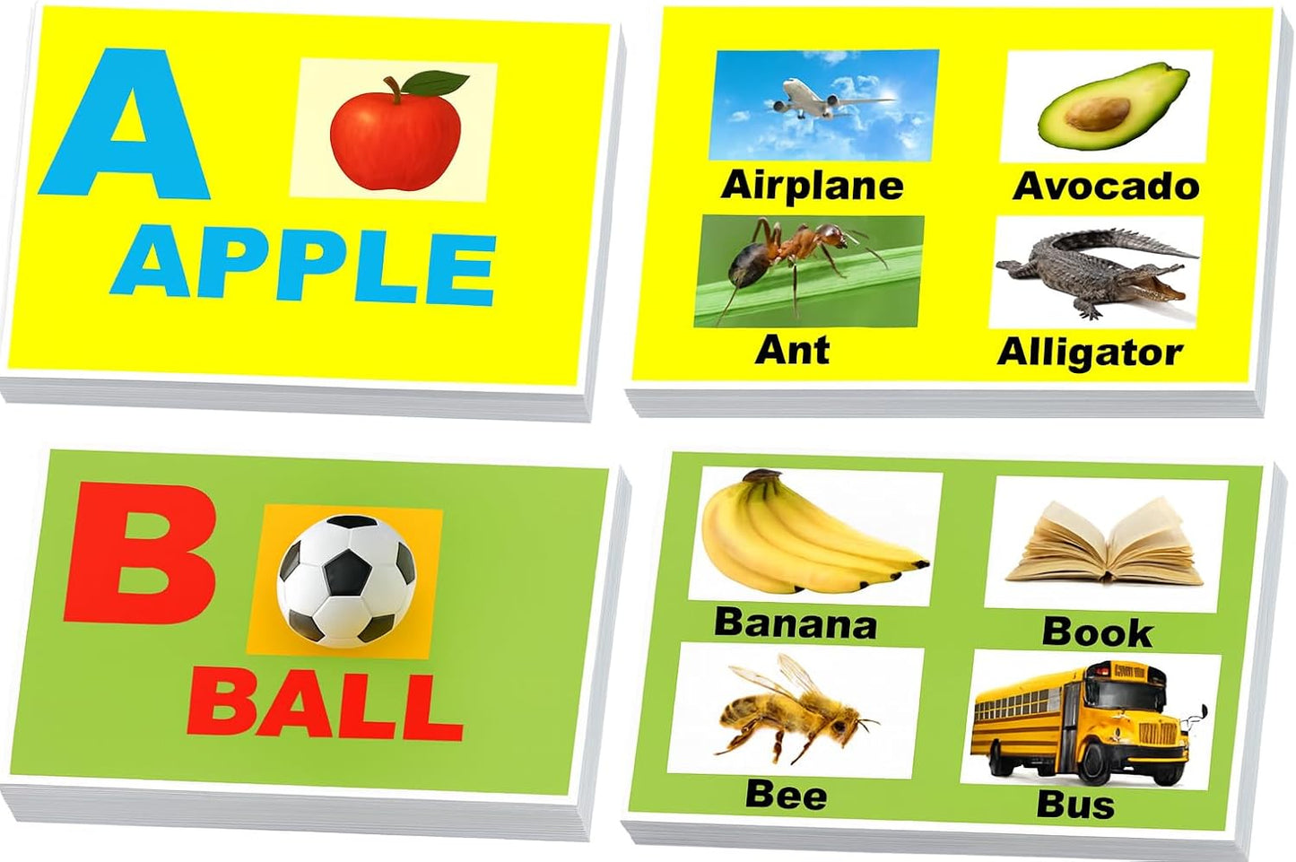Alphabet Flash Cards for Toddlers | Award-Winning | ABC Flashcards for Baby & Kids|ABC Cards Kindergarten || Large A-Z Learning Letter Animal Color Food Flashcard for Ages 1-6