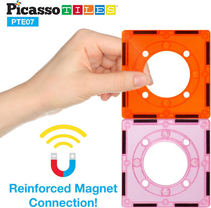 PicassoTiles 108pc Magnetic Marble Run Set with Building Tiles Race Track Car Slides Set STEM Learning Toy 3-in-1 Preschool Construction Kit for Indoor Activity and Development for Kids age 3+ PTG108