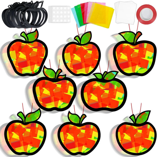 32 Sets Outer Space Suncatchers Craft Kit DIY Window Stained Glass Effect Planet Astronaut Alien Paper Crafts Home School Classroom Decoration Kid Birthday Gift Creative Art Project Activity Game - Colors A