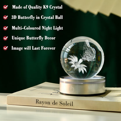 IFOLAINA 3D Solar System Crystal Ball Model Gift Space Astronomy Gift Planets Multicolor Universe Globe Ball Science Astrophysics Gift Night Light Kids Bedroom Adults Gift