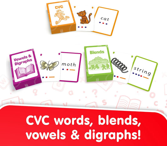Junior Learning Decoding Flashcards, 162 Cards, Ages 5+, Language & Decoding, K-1