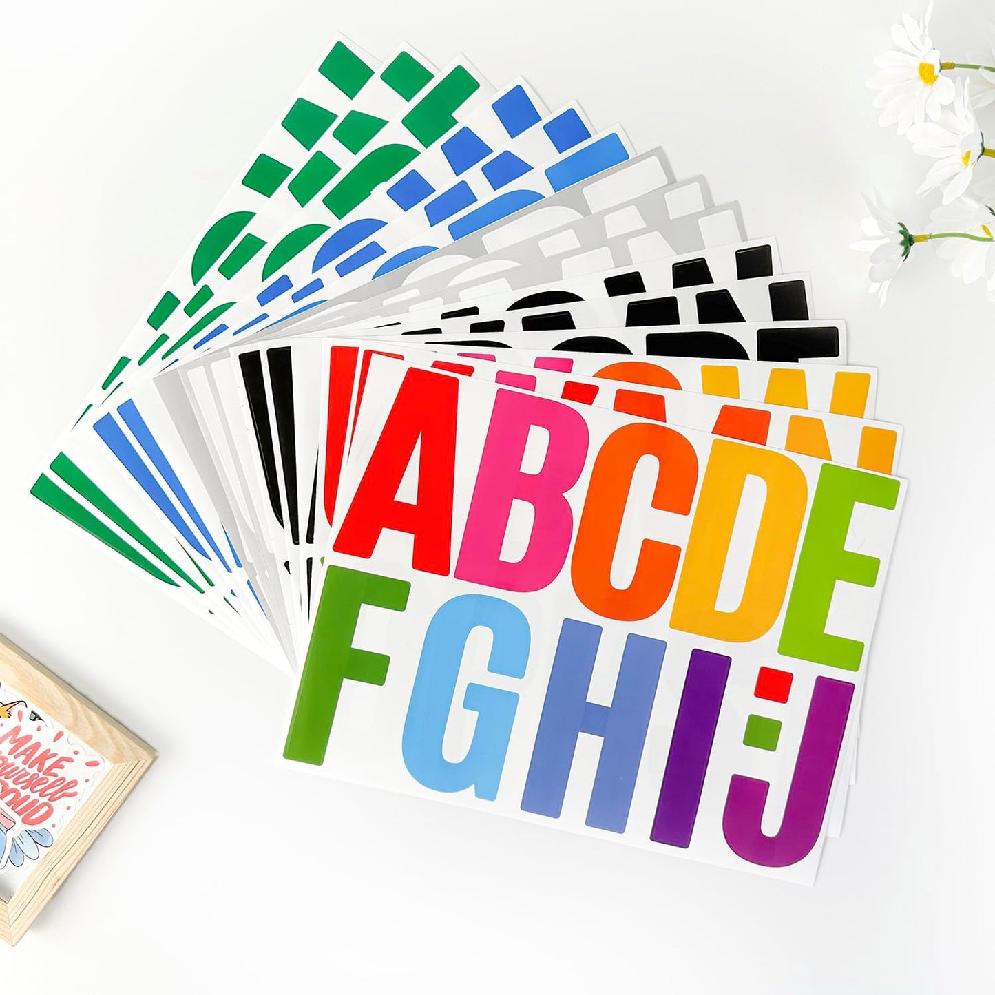480 Pcs Waterproof 3" Vinyl Alphabet & Number Stickers - Self-Adhesive for Mailboxes, Windows, Doors, Signs, Vehicles & More, Black