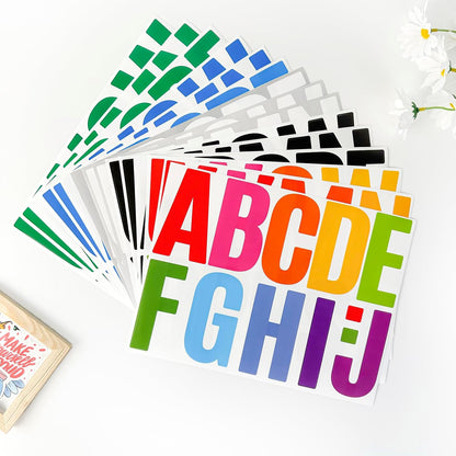 480 Pcs Waterproof 3" Vinyl Alphabet & Number Stickers - Self-Adhesive for Mailboxes, Windows, Doors, Signs, Vehicles & More, Black