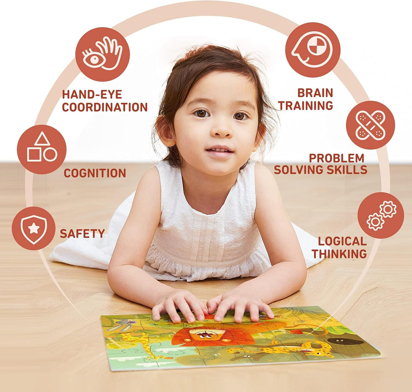 TOI Leveled Puzzles for Kids Aged 2.5 and Up, Toddler Puzzle Preschool Learning Jigsaw Puzzles, Large Pieces Educational Game for Boys Girls, Classic Education Step 2