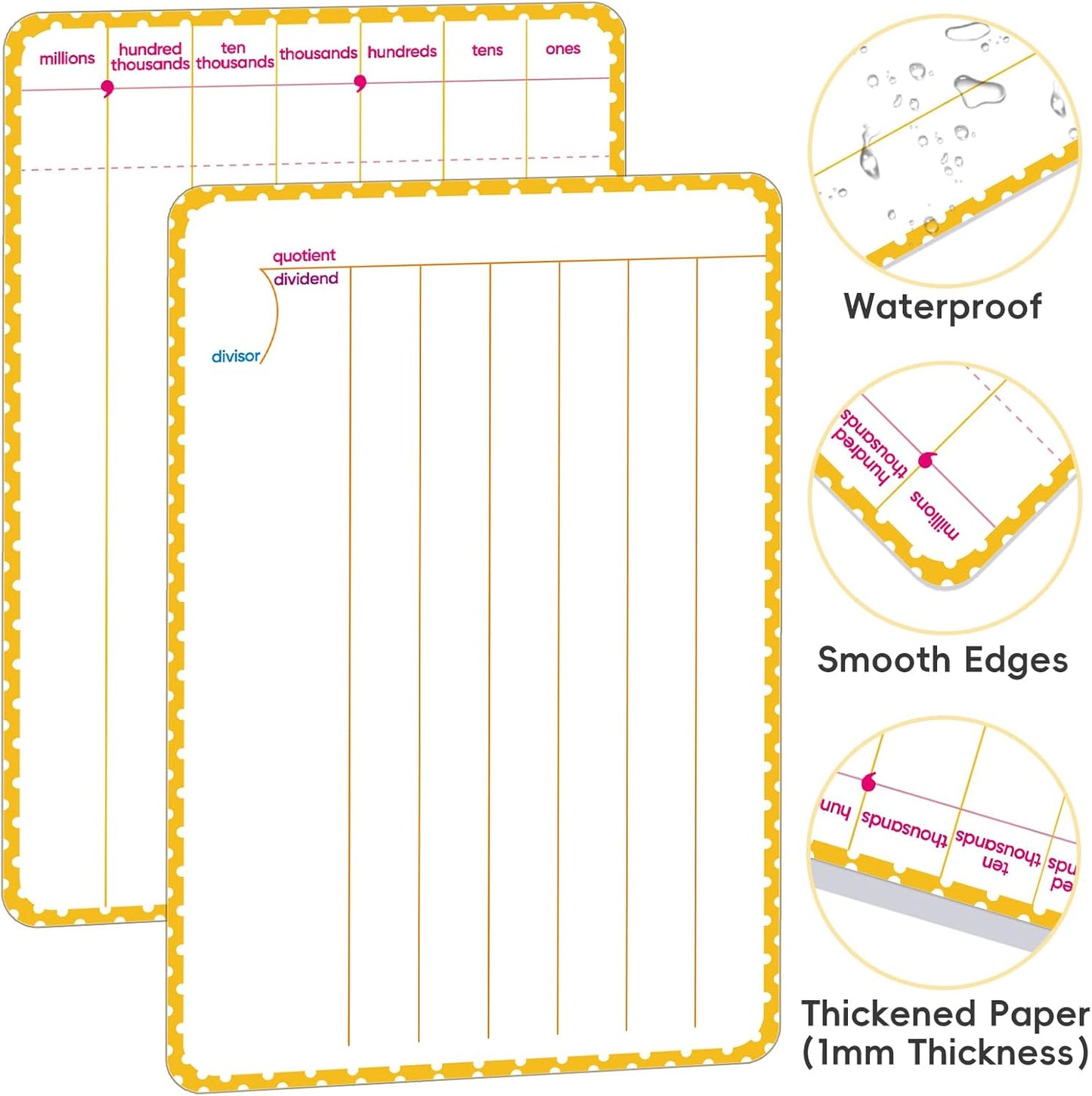 30 Packs Number Line Dry Erase Boards Cards, Double-Sided Writable & Erasable, 0-10 on One Side and 0-20 on the Other Side, Math Learning White Board Tool for Students, Classroom and Home (12” x 4”)