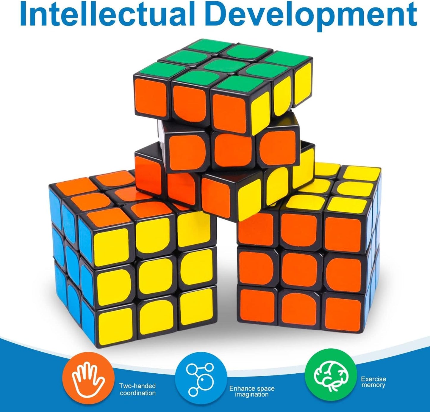 12 Pack Mini 3x3 Cube Puzzle, 1.18 Inch Small Twisty Brain Teaser, Pocket Size Magic Cube Toy for Kids, School Rewards & Classroom Prizes, Birthday Party Favors
