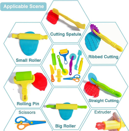 Unleash Creativity with 6 Unique Dino Molds Dough Toys Dough Accessories Set.Ideal as a Gift for Kids Aged 3-4-8 Years