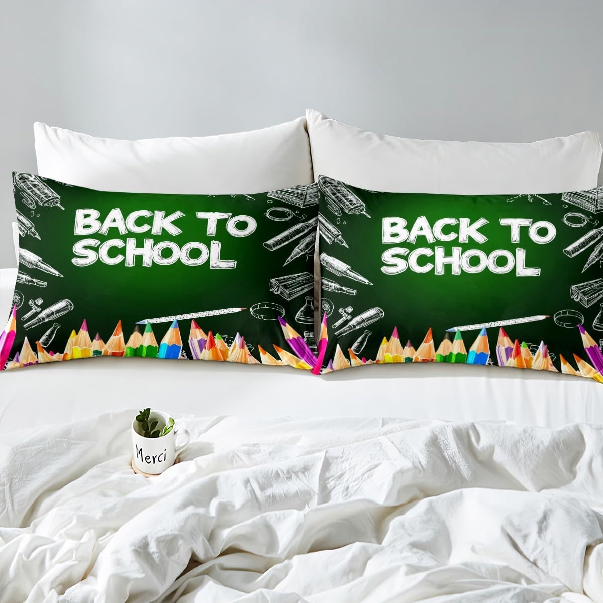 Chemistry Bed Sheets for Kids Teens Girls Boys,Chemical Experiment Fitted Sheet Twin,Science Themed Sheets for Math Lovers,Chemistry Lab Bedding Set,White and Black