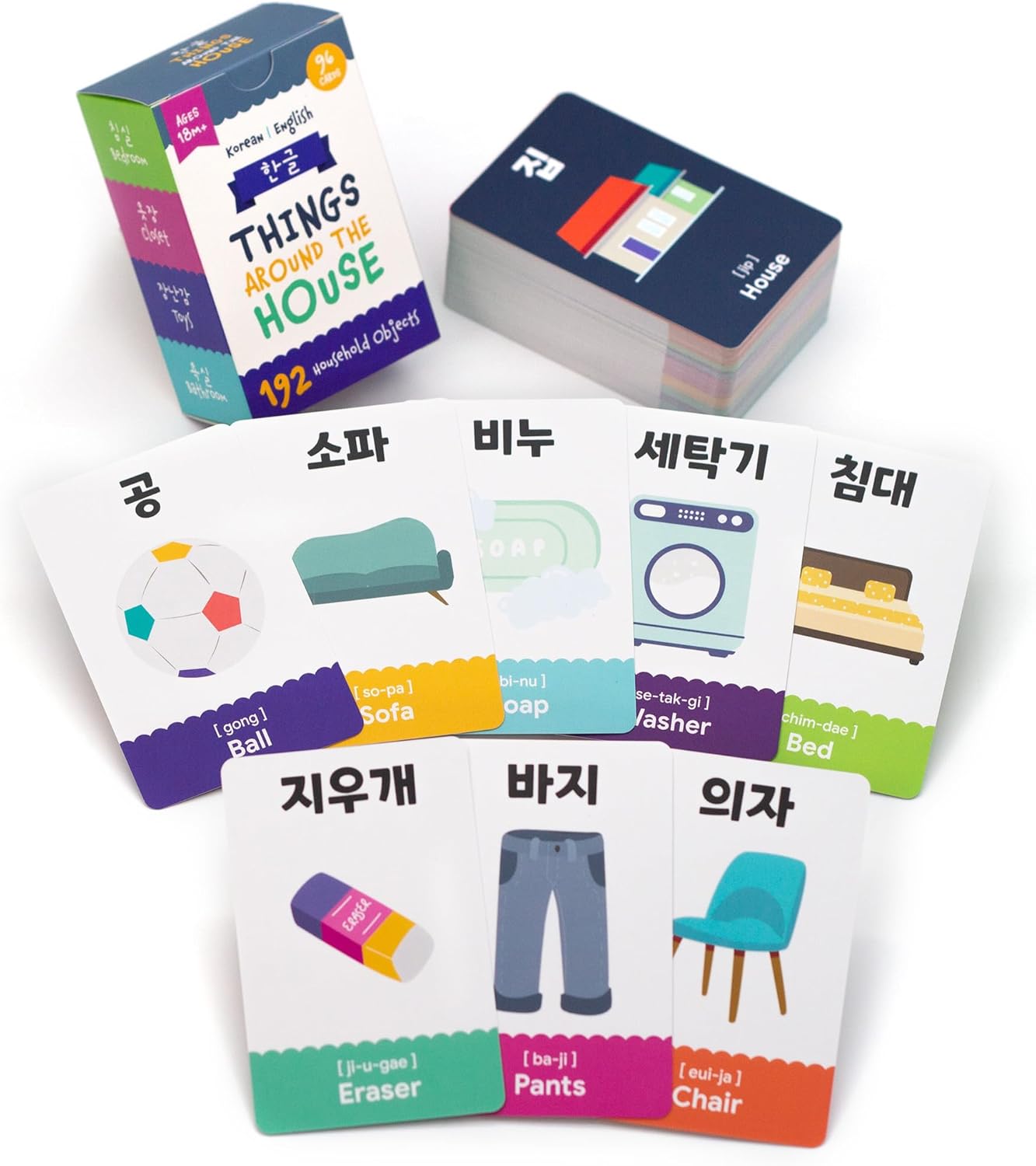 Toddler Korean Flashcards – 55 Fun & Educational Cards for Preschoolers & Beginners