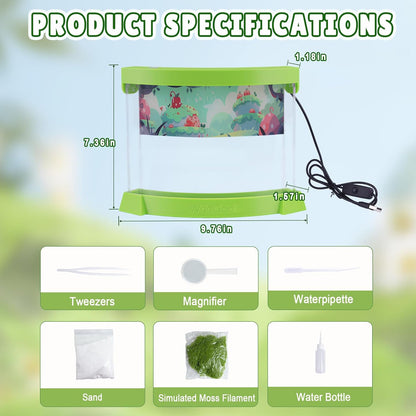 Illuminated Ant Farm Habitat with Magnifier - Educational Ecosystem for Ant Colony Observation, Home & Classroom Science Study (Live Ants Not Included)