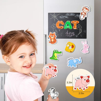 JoyCat Magnetic Letters, Alphabet ABC Fridge Magnets for Toddlers & Kids, Cute Educational Animal Toys, 26 Uppercase Refrigerator Magnets, Great Spelling Learning Gift for Preschool 2 3 4 5 Years Old