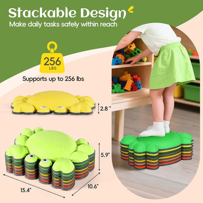 TOPNEW Stepping Stones for Kids, Non-Slip Balance Stepping Stones for Promoting Children's Coordination Skills, Toddler Stepping Stones Obstacle Course for Kids Age 3 4 5 6 7+